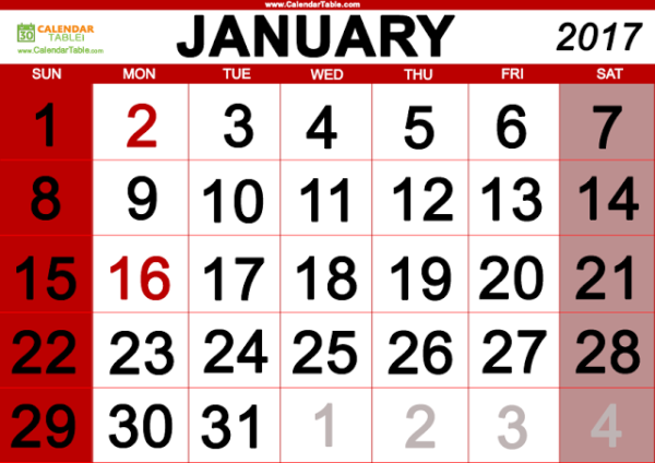 January 2017 – Calendar Of Events – The Arc Nw